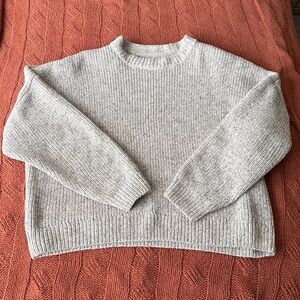 Abercrombie & Fitch Heathered Gray Chenille Crew Neck Sweater